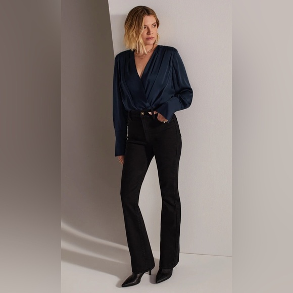 Favorite Daughter VALENTINA Shortie black petite super HIGH RISE CIGARETTE 24 - Picture 1 of 7